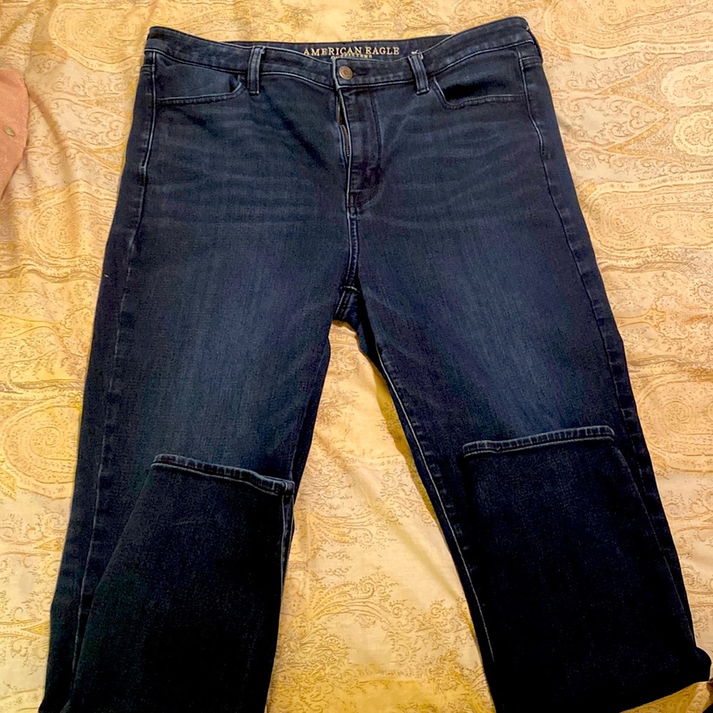 American Eagle super high rise jeggings dark wash